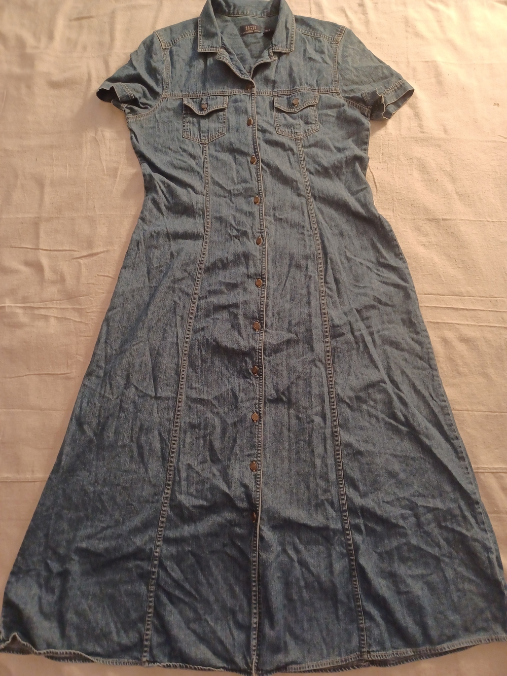 Vintage 90's Crazy Horse By Liz Claiborne Denim Button Dress Women's Size Large